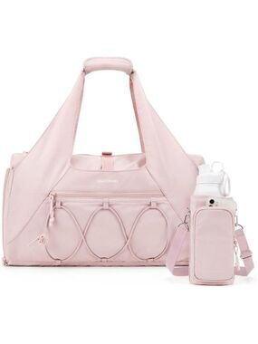 Women Gym Bag Lightweight Duffel Tote with Shoe Compartment Wet Pocket Pink